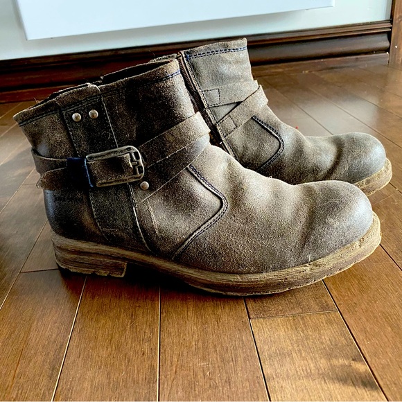 Leather Ankle Boots size 40 fits 9.5-10 women - Picture 1 of 4